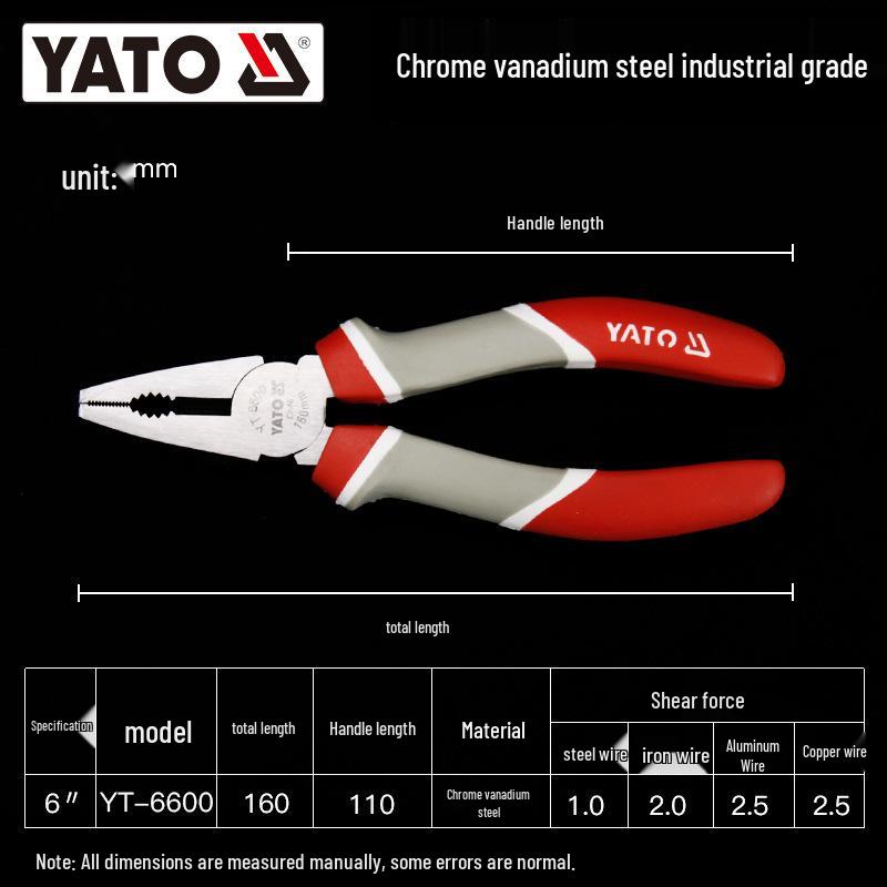 YATO Yiertuo 6" и 8" Длинногубцы, Пассатижи, Кусачки для проволоки, Заостренные клещи, Бокорезы.