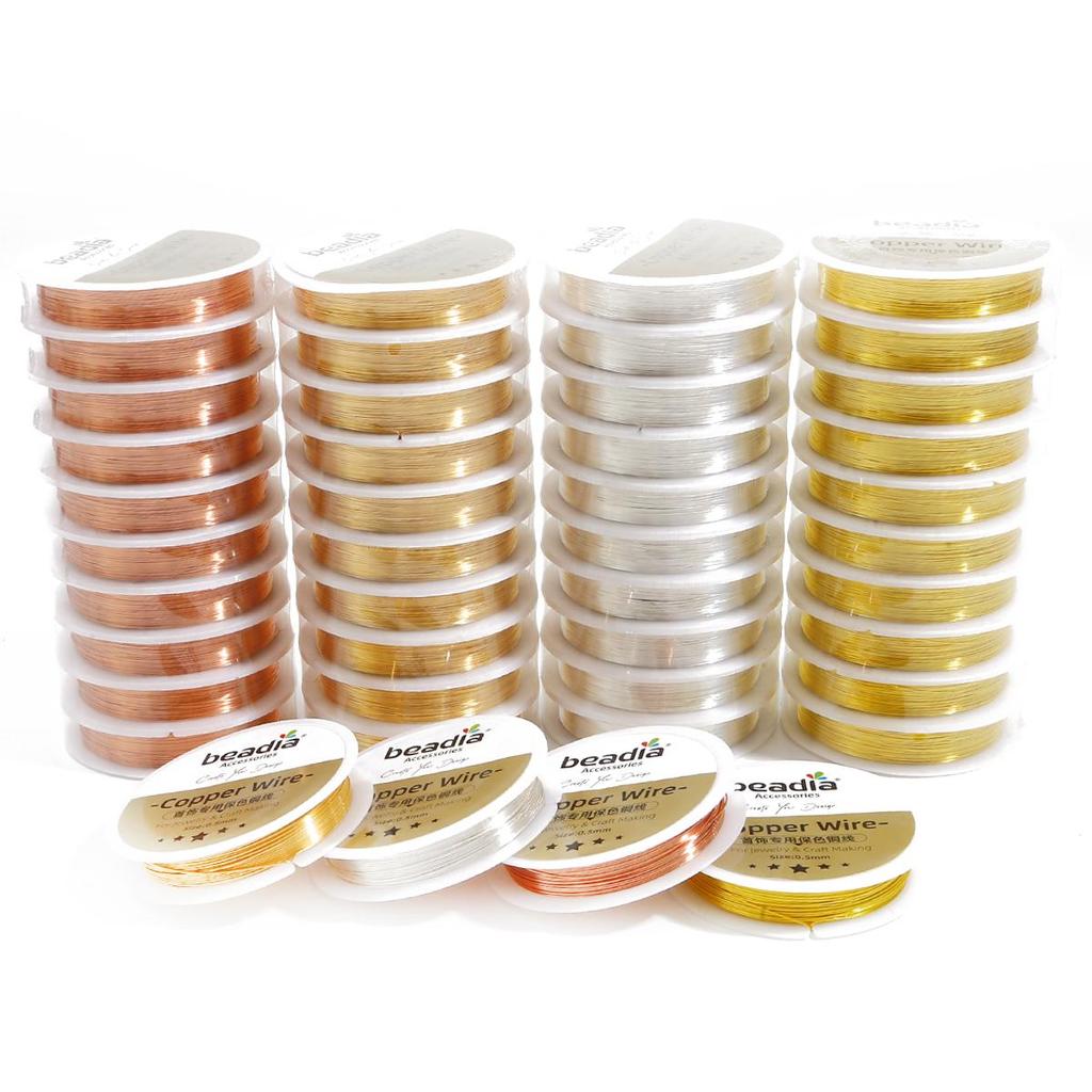 Copper Beading Wire for DIY Bracelet Necklace Colorfast Jewelry Cord String Craft Making