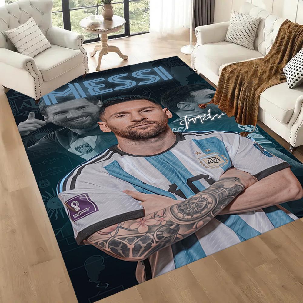 Messi 180 Floor Rug Office Rug Suitable for Playrooms Outdoor Living Rooms Balcony Antislip Carpet Office home decor Birthday/Christmas Gift