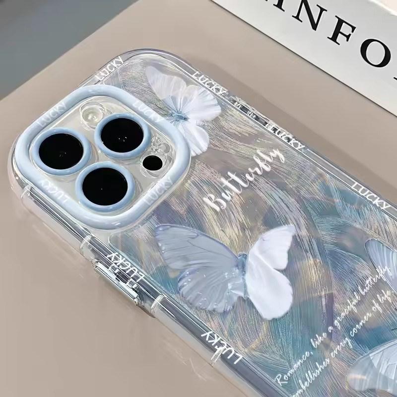 Чехол-бабочка для iPhone 11 13 14 12 15 16 Pro Max XR X Xs 7 8 Plus SE силиконовый мягкий чехол из ТПУ