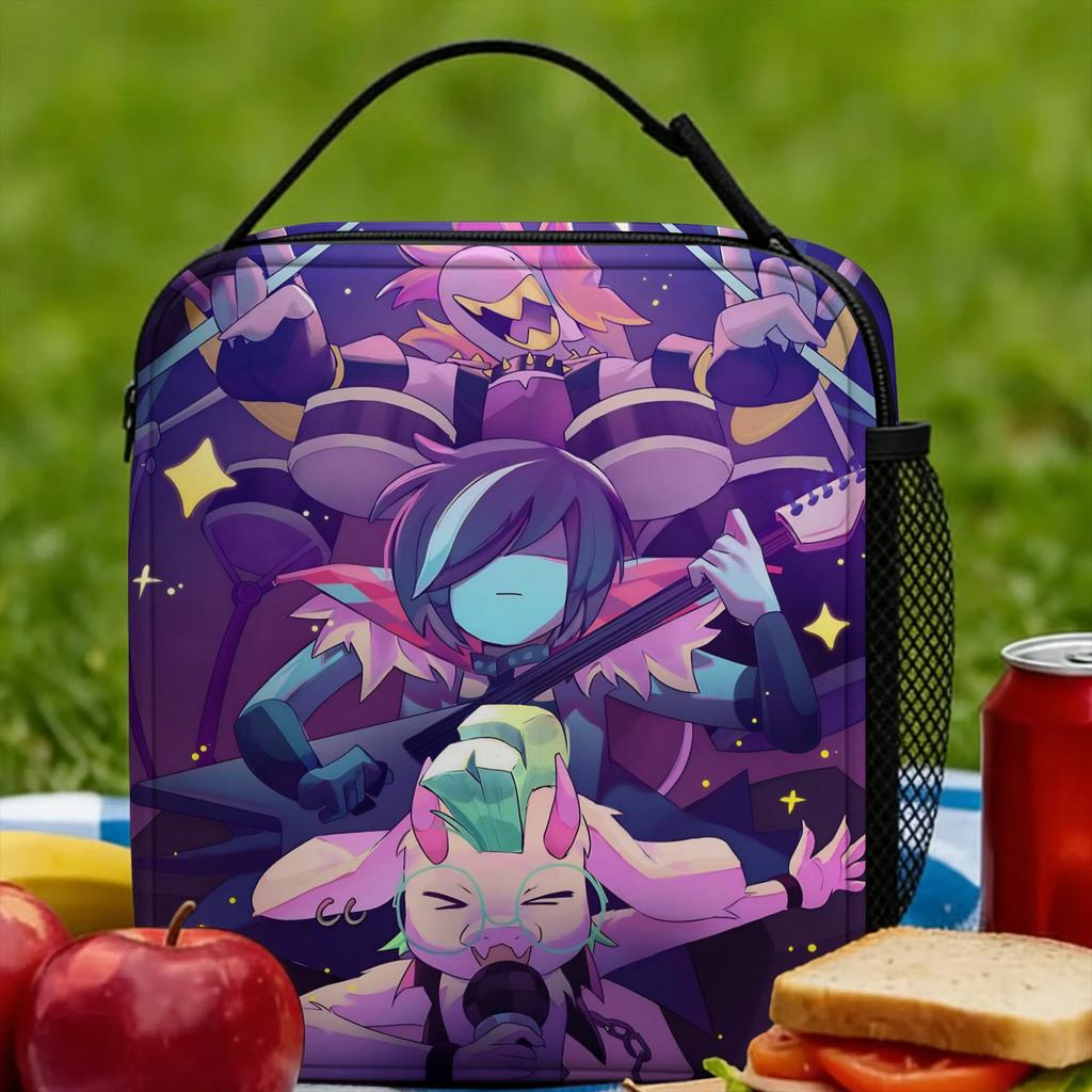Deltarunes Ralsei Kris Susie Термосумка-ланчбокс, сумка-холодильник, многоразовая, Контейнер для еды, Видеоигра, Герметичная сумка-тоут, Ланч-бокс