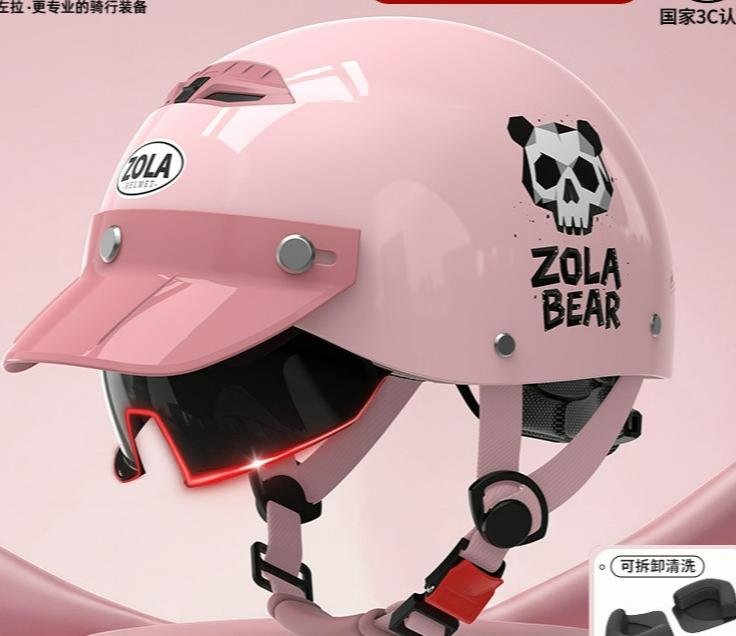 3C Certified Electric Vehicle Helmet Summer Cool Sunscreen Women's Ultra Light Battery Motorcycle Half Helmet