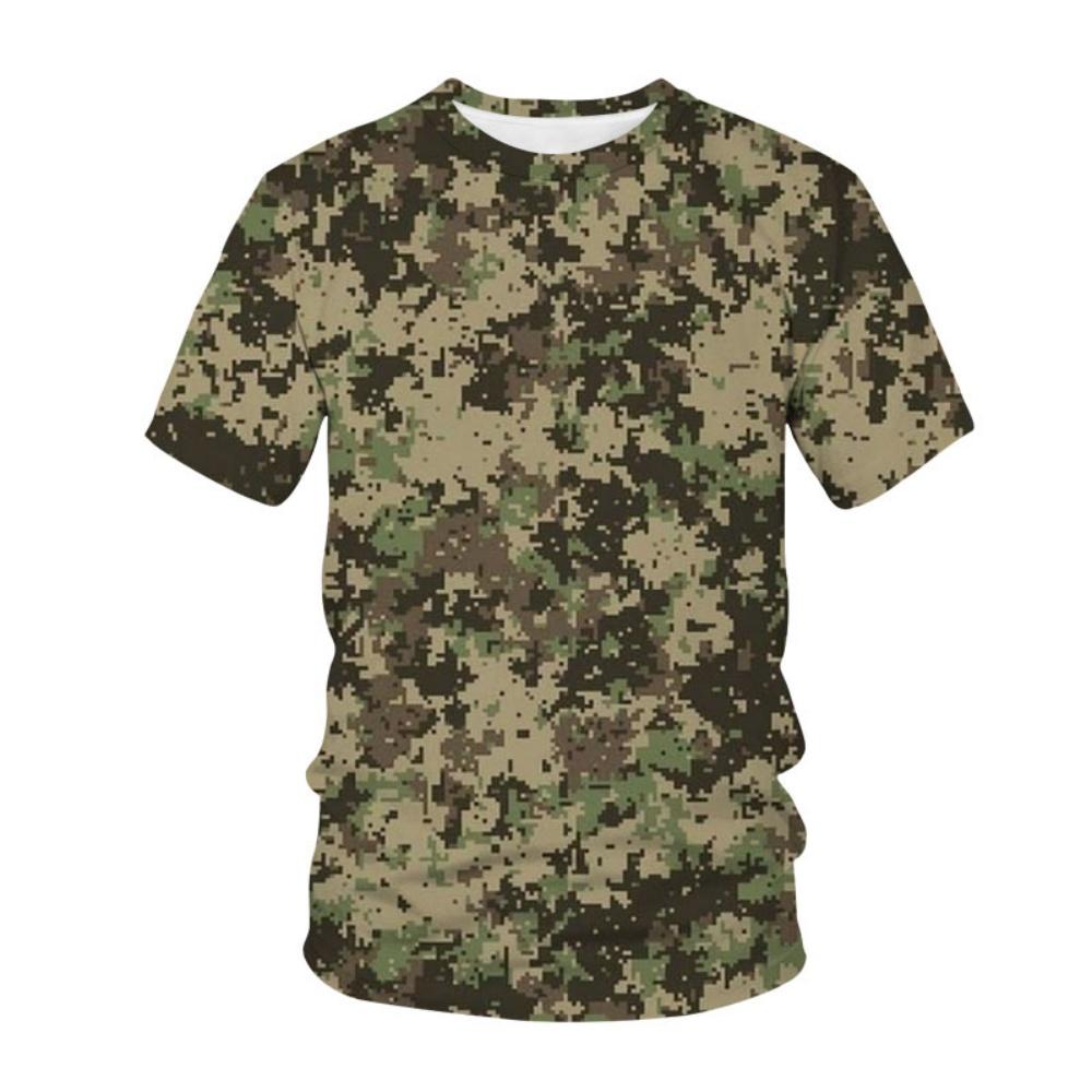 Summer Fashion Camouflage 3D Printed Men's T-shirt Outdoor Leisure, Sports and Fitness Quick-drying and Breathable Streetwear