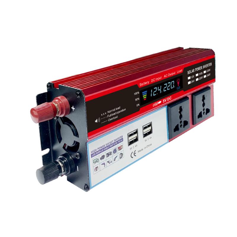 4 USB ЖК-дисплея для автодома, солнечный преобразователь 1500 Вт, автомобильный инвертор 12 В для розеток переменного тока 220 В/переменного тока 110 В