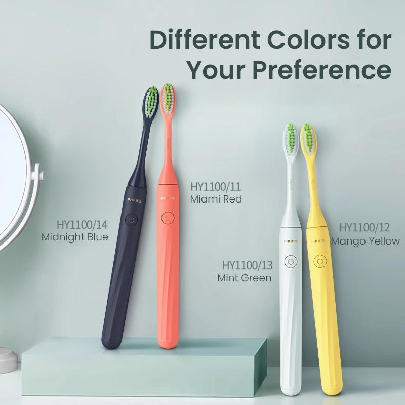 Philips Электрическая зубная щетка серии ONE, версия с батареей 1 AAA, HY1100, электрическая зубная щетка с звуковой вибрацией для взрослых, дорожная модель с коробкой для хранения
