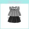 Летний комплект платья для девочки из мягкой ткани с бантом для малышек