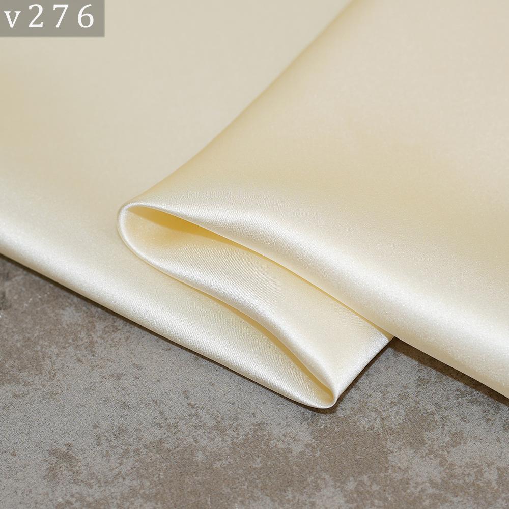 HYSK Natural Genuine Pure 100% Silk Crepe Satin Fabric Silk China Duchess Plain Brown by Meter for Dress Bedding Wedding