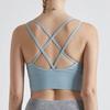 Women's Summer Outdoor One Piece Shockproof Sports Bra Cross Back Yoga Fitness Running Push Up Camisole Bra