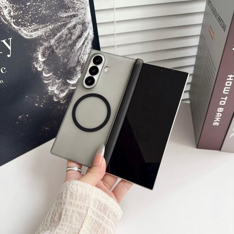 Slim Matte Transparent Magnetic Double Hinge Protection Back Case for Samsung Galaxy Z Fold8 Ultra 8 7 6 5 4 / W25 Magnetic case