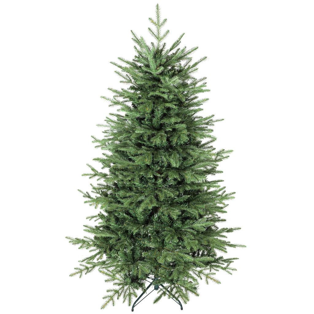 Artificial Christmas Tree 180 cm with 1794 Branches and Folding Metal Stand Easy Assembly for Indoor Living Room Green