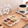 Large Capacity Divided Dinner Plate Plastic Food Preservation Store Box Snack Fruit Tray  for Home