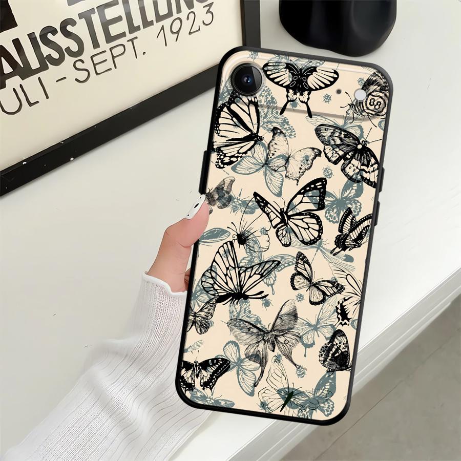 Чехол для Apple iPhone 17 Pro Max 12 11 16 14 13 XR XS MAX Air 15 Pro 7 8 Funda Чехол для телефона Ретро Бабочка Цветок