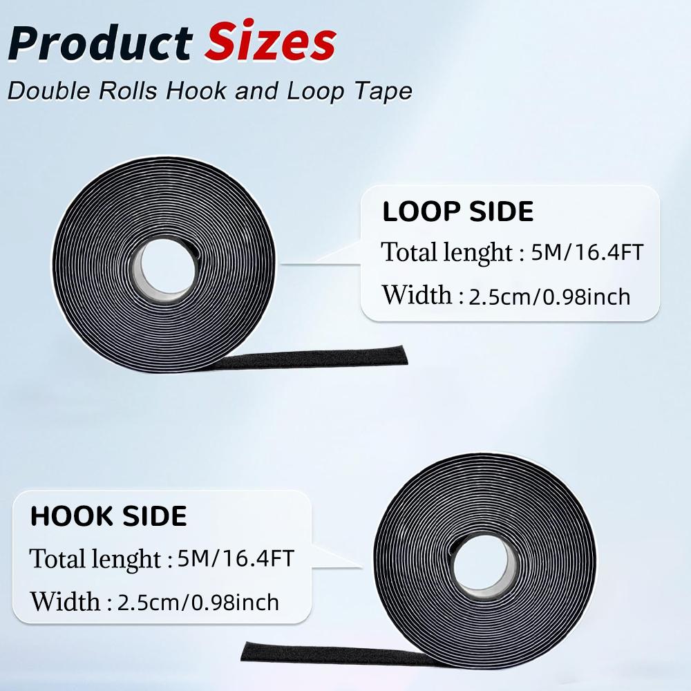 Double-sided tape Velcro self-adhesive cable fixing tape, wire cable manager, split-button curtain, strong adhesive storage