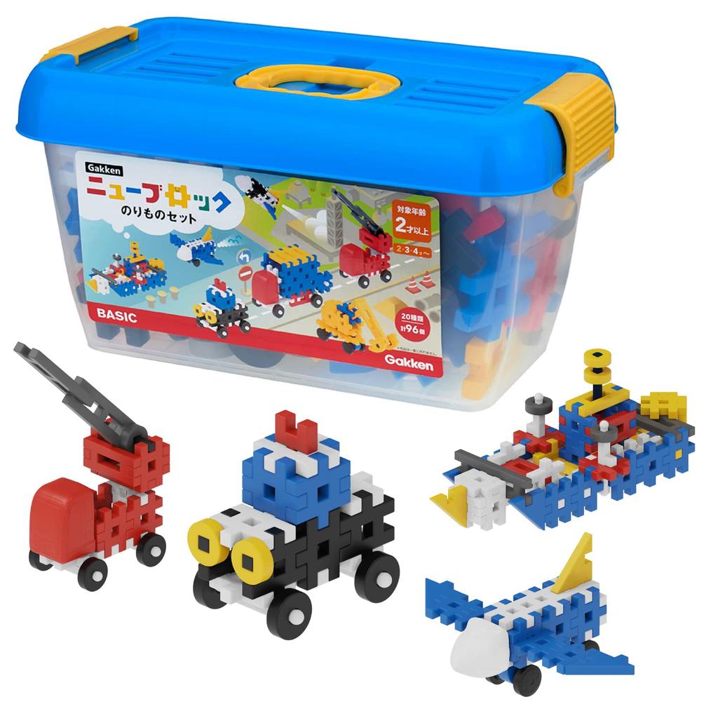 Gakken New Block Vehicle Set (Ages 2 and Up) 20 Types, 96 Parts, 83729