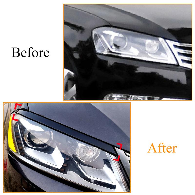 Для VW Passat B7 2010 2011 2012 2013 2014 Автомобильные Глянцевые Черные Накладки на Веки Фары Декоративная Отделка