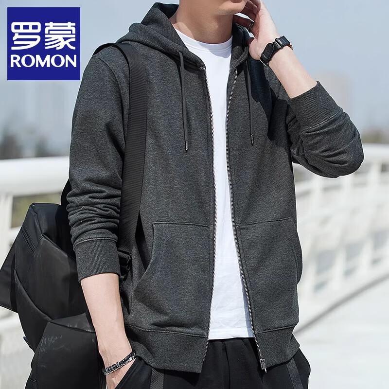 ROMON Мужской повседневный кардиган с капюшоном