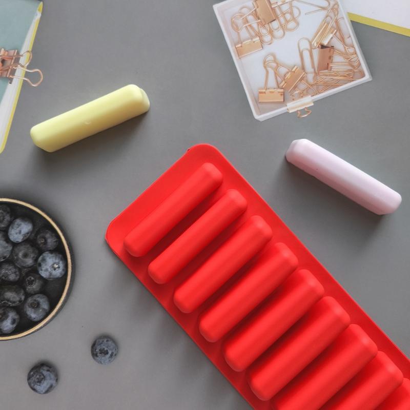 Силиконовая форма для длинных полосок для льда, антипригарная, для шоколада, желе, печенья, для выпечки своими руками, поднос для мороженого, барный поднос, кухонный инструмент, 10 ячеек