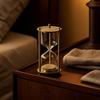 Empty Hourglass with Metal Frame Golden-Hued Sand Timer Clear for Crafters