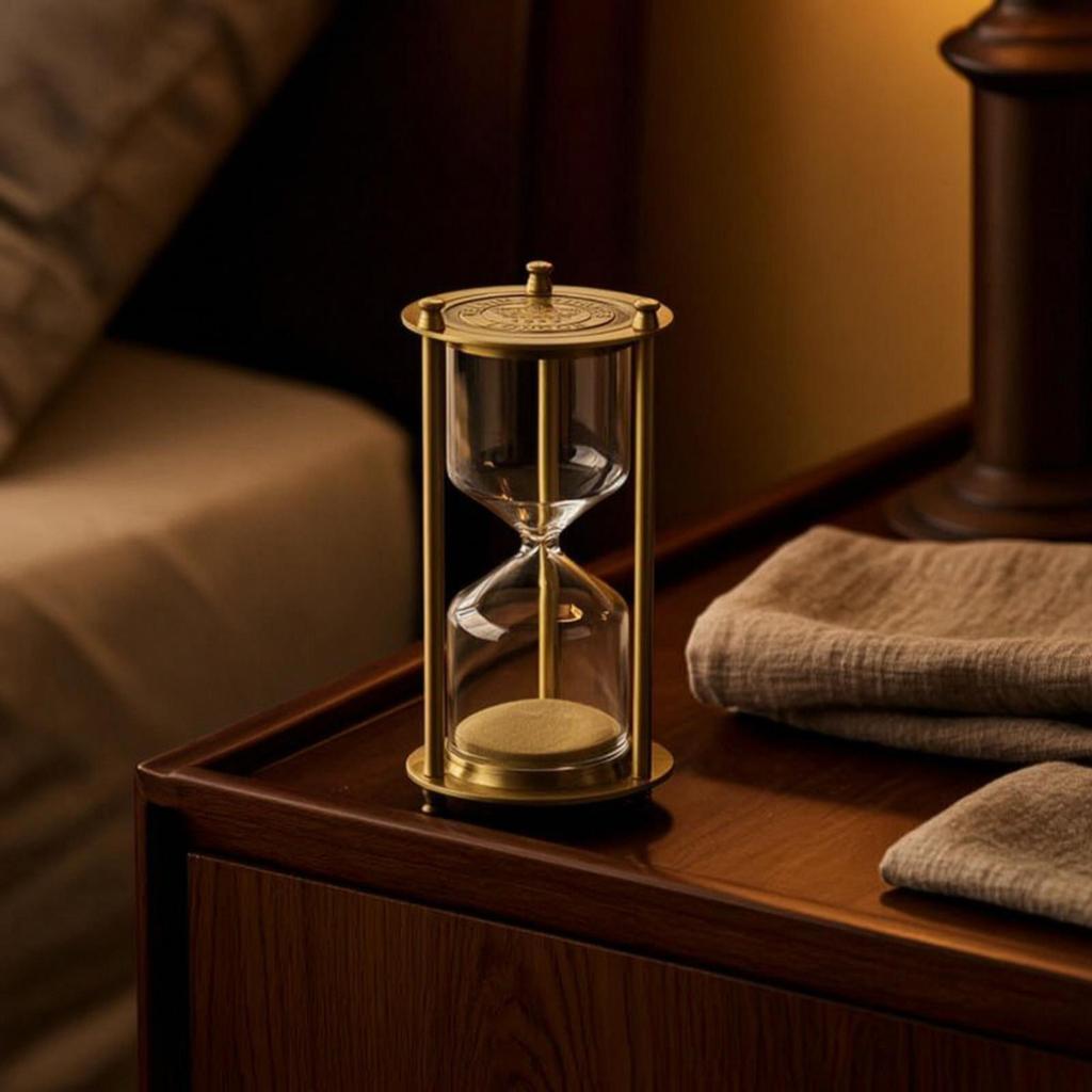 Empty Hourglass with Metal Frame Golden-Hued Sand Timer Clear for Crafters