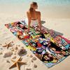 Classic Japanese element cartoon ONE PIECE Monkey D. Luffy beach towel outdoor camping vacation swimming beach towel outdoor absorbent bath towel Y6