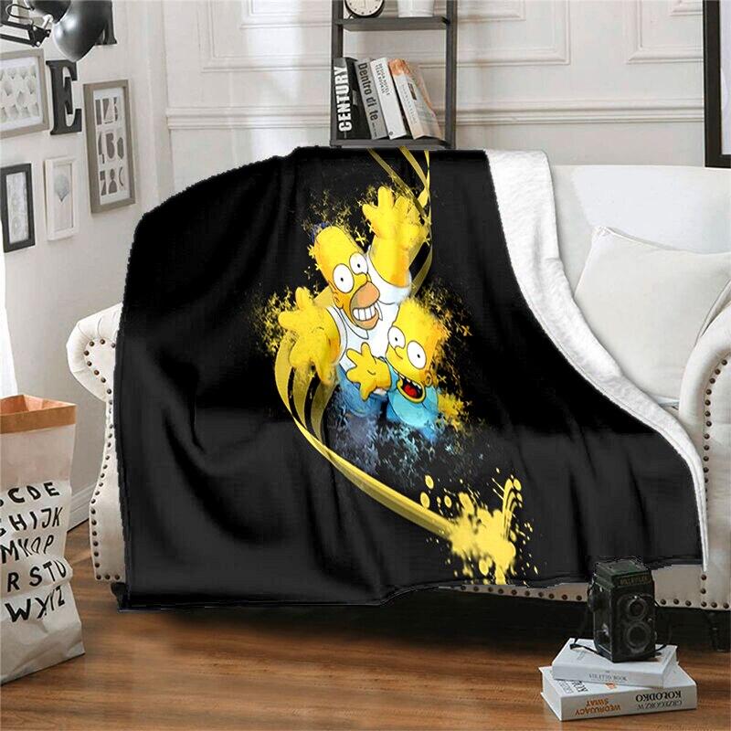 S-Симпсон Мягкий Плюшевый Диван-кровать Покрывало Мультяшное Современное Фланелевое Покрытие Одеяла Печатное Покрывало на Одеяло Подарок Пледы для Пикника