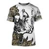 Мужская футболка с коротким рукавом с 3D принтом, уличная камуфляжная уличная камуфляжная уличная охотничья охота на животных, повседневная одежда большого размера2022