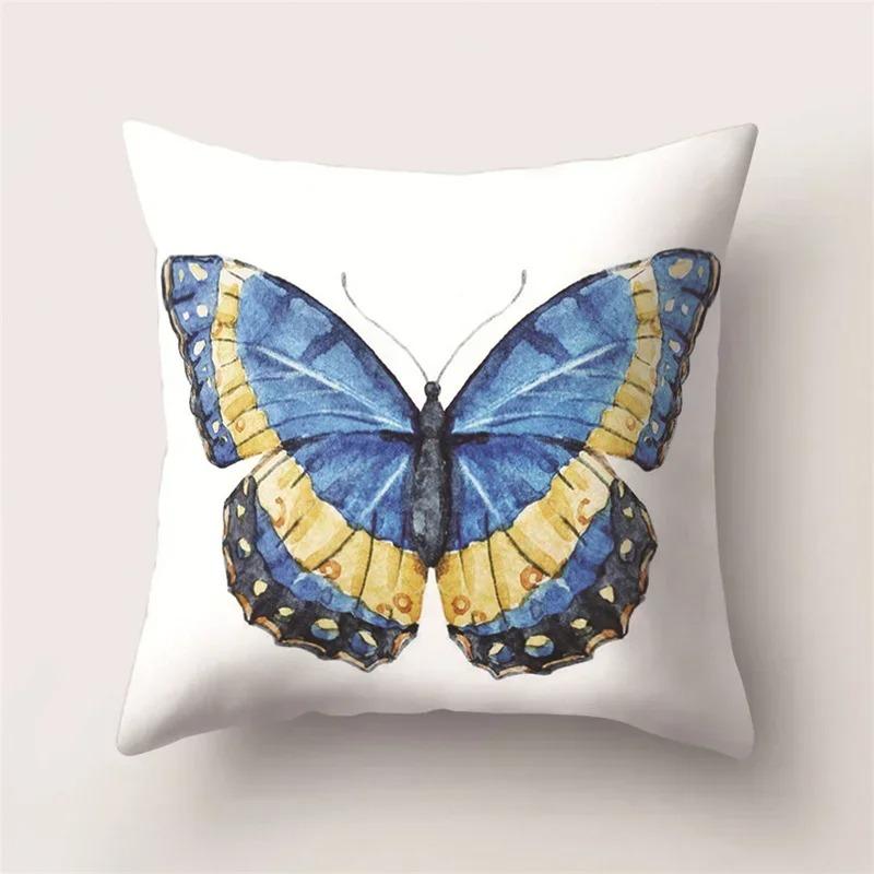 Beautiful Butterfly Print Decorative Pillow Cover Car Sofa Square Cushion Pillow Cover