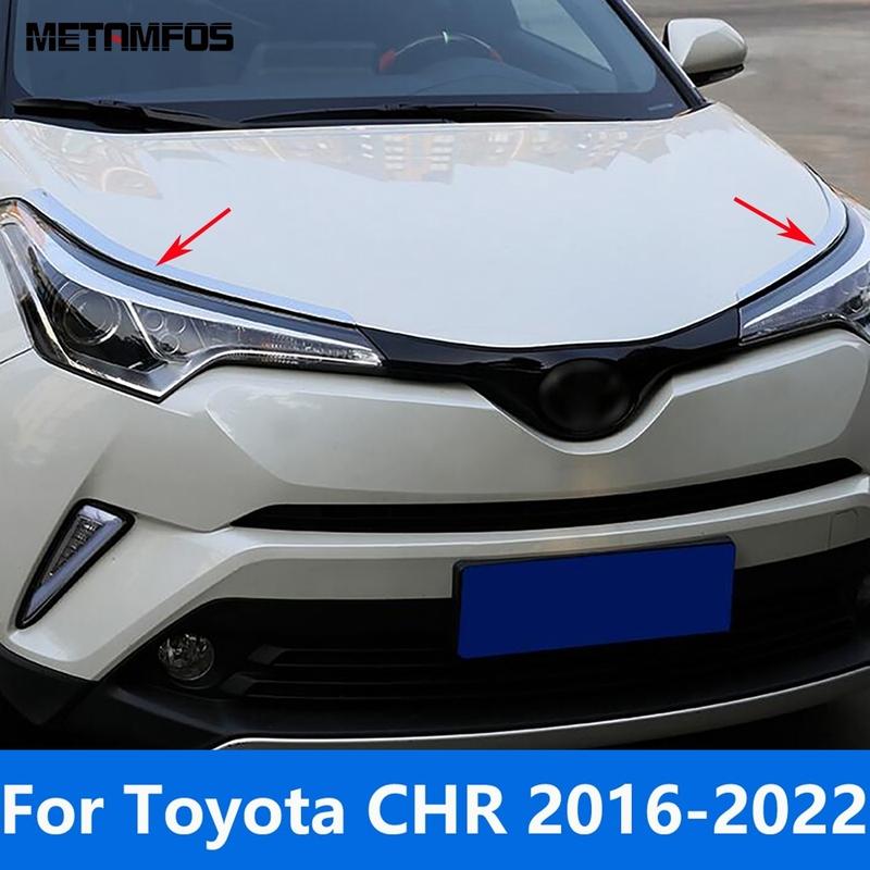 Автоаксессуары Для Toyota CHR C-HR 2016- Накладки на фары из углеродного волокна, 'брови' на фары, молдинг фары