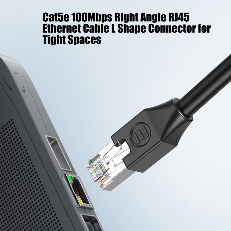 Сетевой кабель Cat5e с угловыми разъемами RJ45 Гибкий сетевой кабель Ethernet Cat5e для тесных пространств Электроника