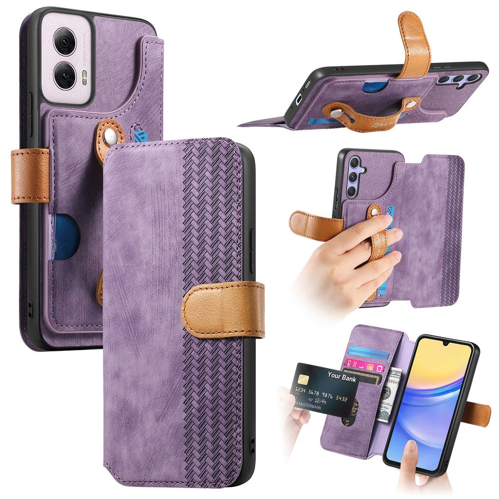 Ударопрочный чехол-кошелек для серии Motorola. G Stylus/G Play/G Power/Edge/G85/G45/G34/G35/G55...| Держатель для карт + Подставка + RFID-защита