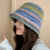 Вязаная шапка Block Color, женская, осень-зима, теплая, рыболовная шапка, толстая, панама