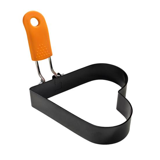 Egg Ring Heart Circle Flower Star Shapes Non-Stick Foldable Handle Egg Mold for Frying Eggs English Muffins Breakfast Sandwich Burger Maker Kitchen