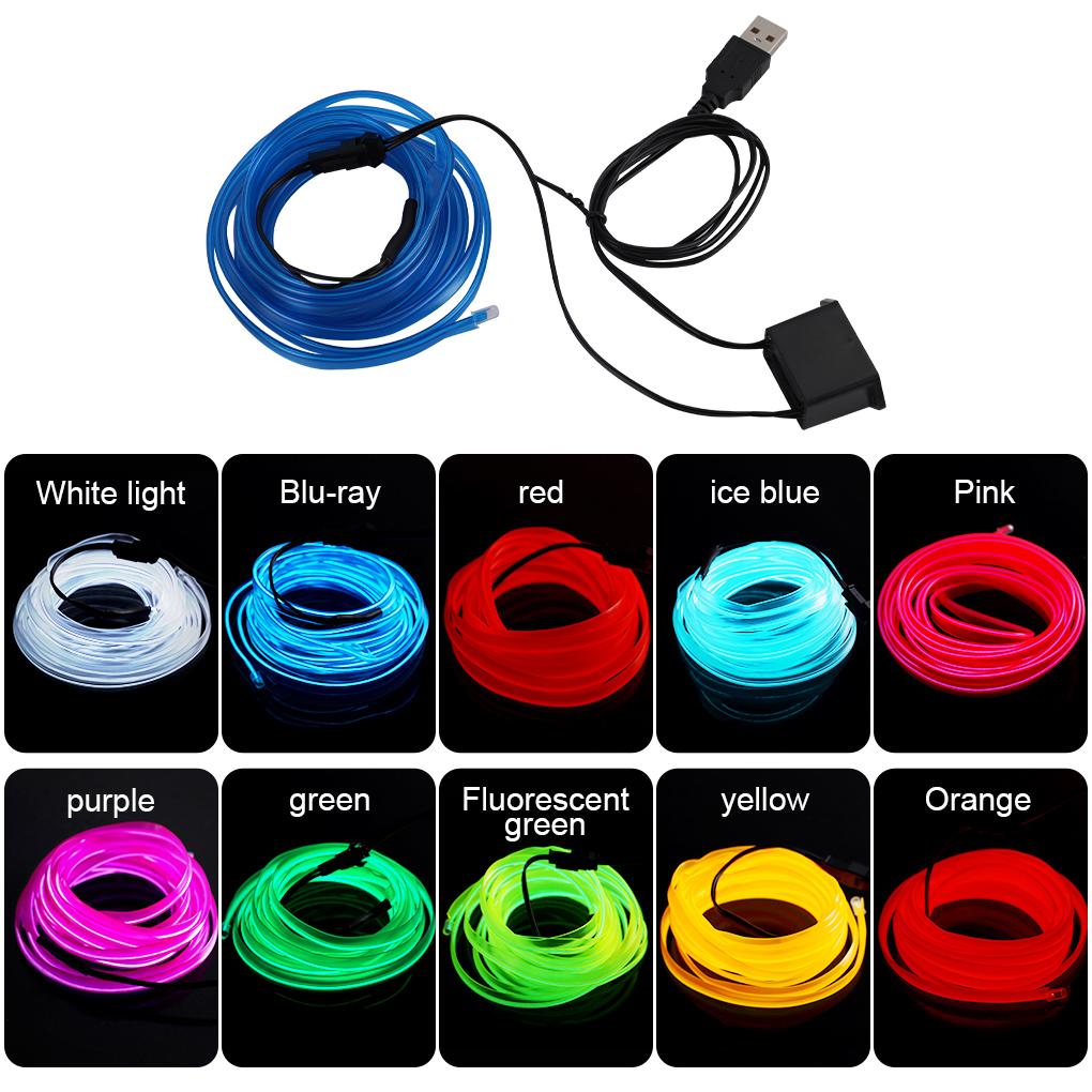 Светодиодная лента Лампа Свет Свечение Плоский край EL Провод Нить Лента Веревка Трубка