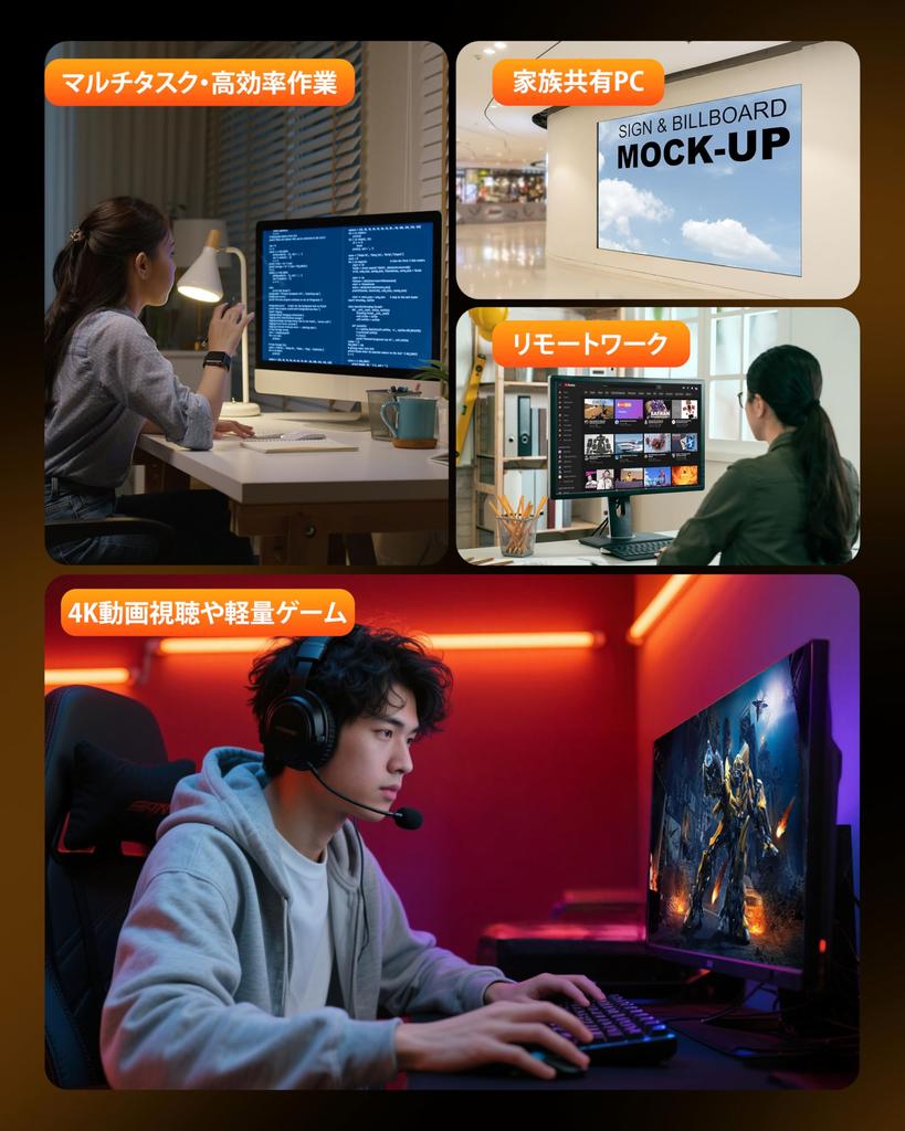 ACEMAGIC Mini AMD Ryzen 5 7430U 64 ГБ памяти 4 ТБ SSD Windows 11 Поддержка трех мониторов WiFi RJ45 Тихий Vesa K1 ПК, Высокопроизводительный процессор 4,3 ГГц 6C/12T, +