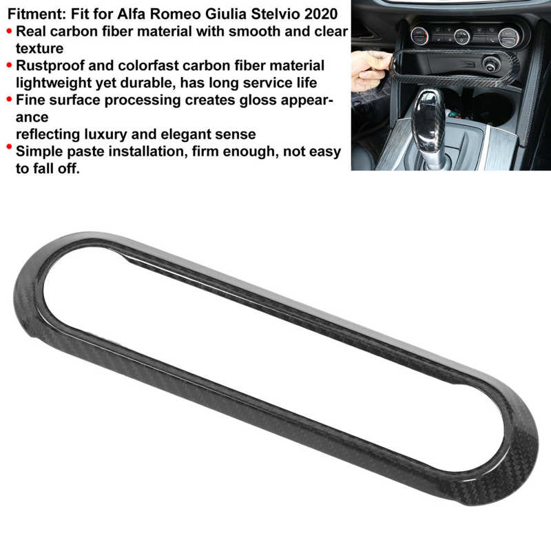 Ручка громкости консоли, рамка панели управления, отделка из настоящего углеродного волокна, подходит для Alfa Romeo Giulia Stelvio Auto