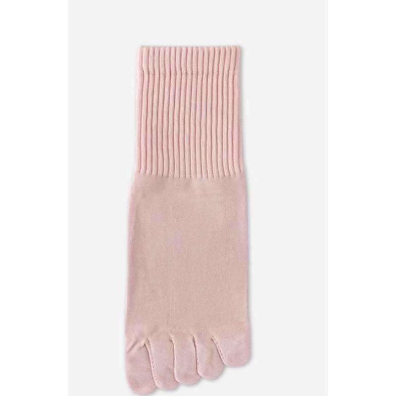 Женские весенние носки с пятью пальцами, однотонные влагопоглощающие хлопковые носки средней длины, бесшовно сшитые, не скатывающиеся, с разделением пальцев