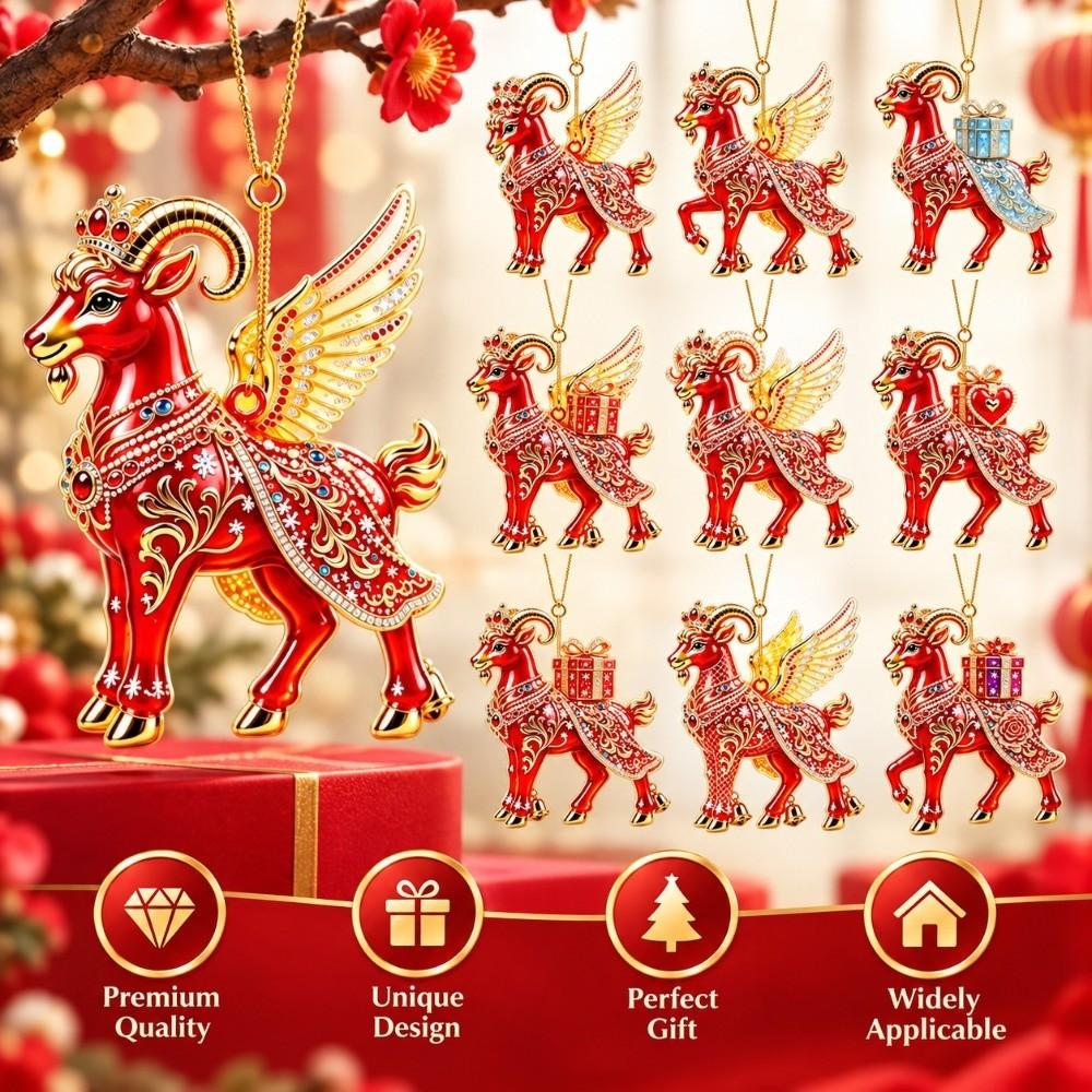 Shining Goat Hanging Ornament Set Acrylic Animal Hanging Decoration Shop Window Display