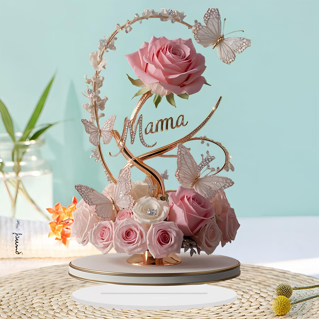 1 штука 2D акриловая композиция букет розовых цветов узор "Мама" элегантное украшение стола подарок на День матери подарок для мамы