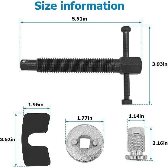 Инструмент для втягивания поршня тормозного цилиндра, Наборы для втягивания поршня суппорта автомобильного тормоза, Комплект с правой рукояткой, Инструменты для замены редких тормозных колодок автомобиля, Универсальный