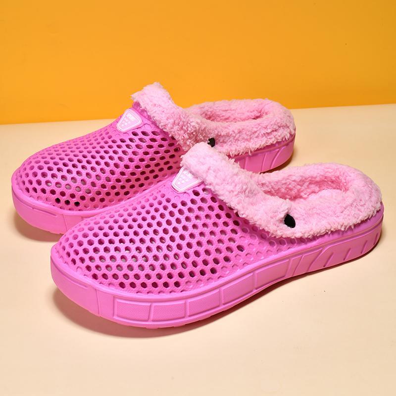 Winter 2024 New Style Plus Velvet Slippers Warm Garden Shoes Men's Home Soft Plush Slippers Indoor Couples Plush Shoes