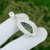 Moss Prehnite Stone Bezel Anniversary Sister Pendant Jewelry 925 Sterling Silver