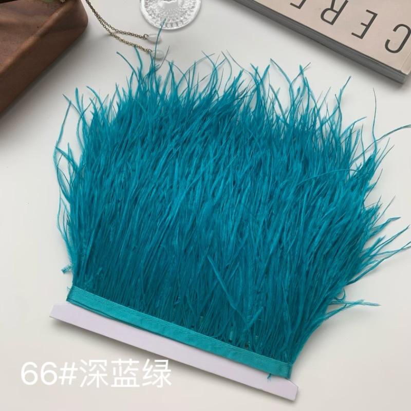 Ткань с отделкой из страусиных перьев 10-15 см Аксессуары для одежды DIY Украшение юбки Декольте платья Манжеты Перья