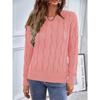 Women's Fashion Casual Fall Winter Solid Color Print Long Sleeve O-Neck Sweaters