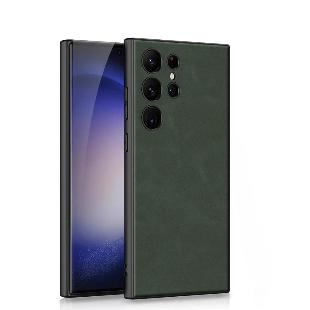 Кожаный Жесткий Чехол для Телефона для Samsung Galaxy S25 S24 Plus Ultra Противоударный Чехол