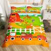 Cartoon Animal Duvet Cover Set, Farm Animal Comforter Cover, Rustic Farmhouse Bedding Set Twin Queen For Kids Boys Girls Adults