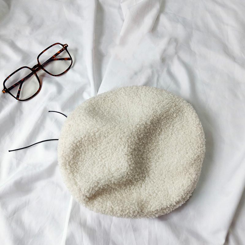 Берет теплая шерстяная зимняя шапка-бини шапка винтажная простая берет шапки однотонные женские зимние теплые шапки