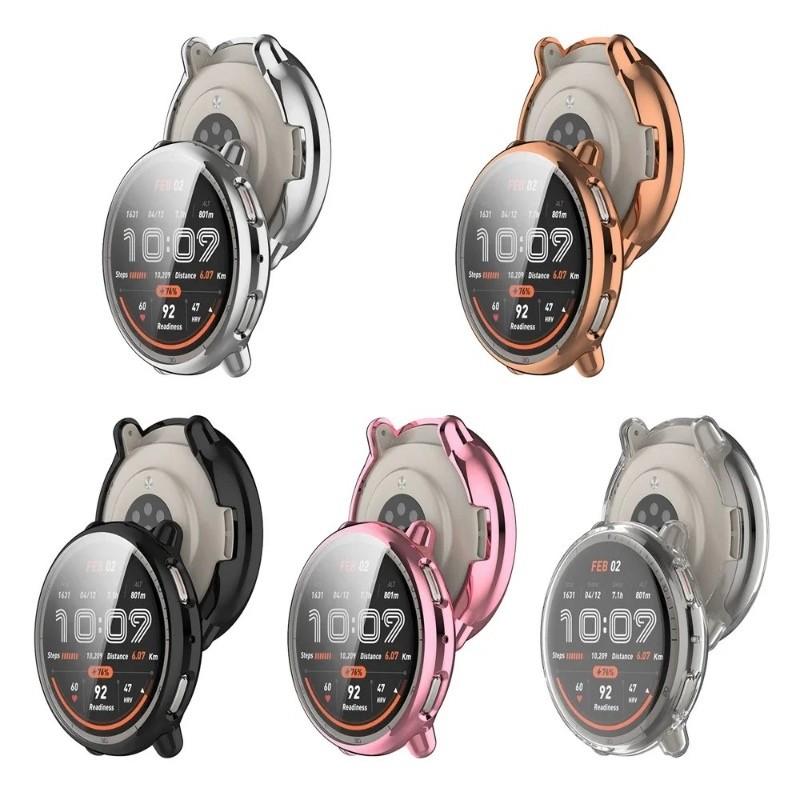 Silicone Strap with TPU Case Cover for Amazfit Active 2 Sport Breathable Replace Watchband