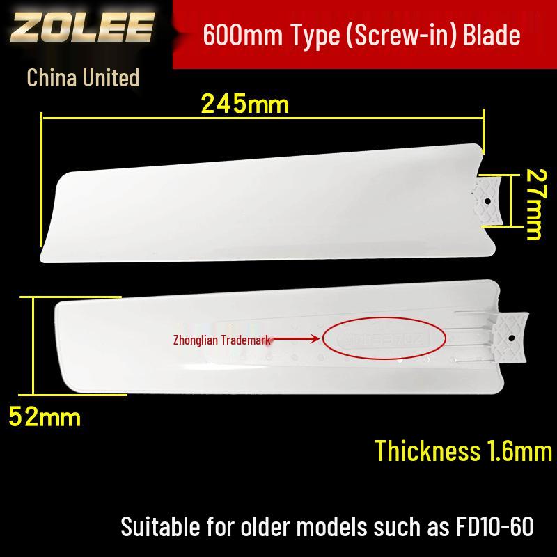 Compact Ceiling Fan with 400-1050mm Blades and Clip Attachment