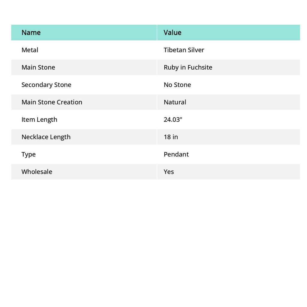 Этническая подвеска ручной работы из стерлингового серебра 925 пробы с рубином в фуксите 24,03 дюйма T5m80