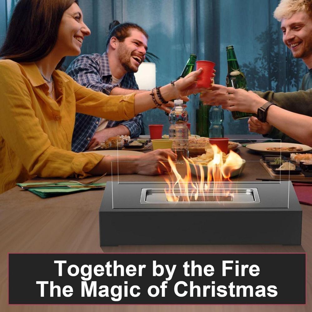 Safer Tabletop Fire Pit Smokeless Portable Smores Maker Small Ethanol Fireplace Housewarming